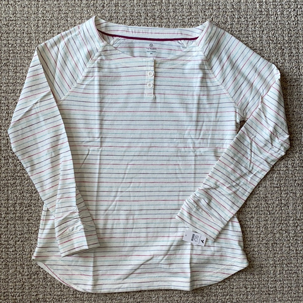 Talbots Multi-Stripe Henley
